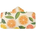 thumbnail image 5 of Yayeee Kids Hooded Towels Toddler Soft Absorbent Beach Bathing Wrap 50" x 23.5", Beige Citrus Leaves, 5 of 5