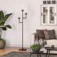 thumbnail image 2 of Evelyn&Zoe Traditional 3-Light Torchiere Floor Lamp with Seeded Glass Shades, 2 of 2