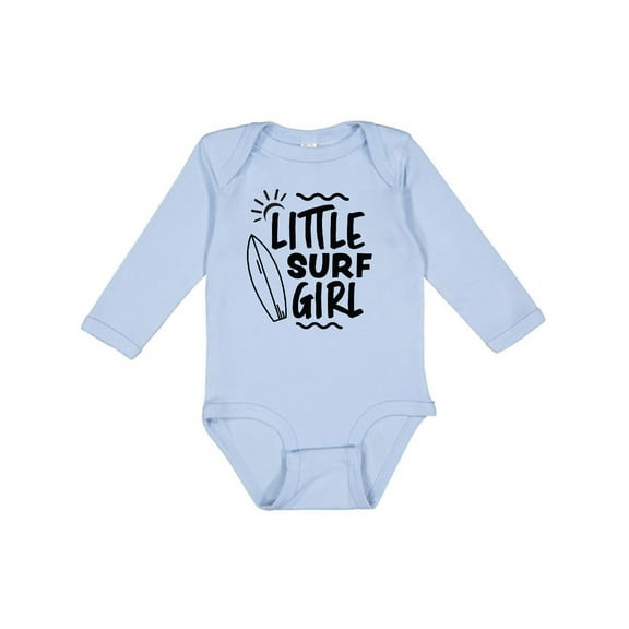 Inktastic Little Surf Girl with Surfboard Girls Long Sleeve Baby Bodysuit