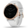 Garmin vívoactive® 4S Rose Gold Stainless Steel Bezel with White Case and Silicone Band