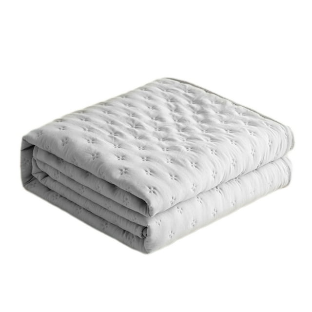 Maplenight Summer Cooling Ice Throw Blanket for Hot Sleepers - Lightweight, Breathable & Temperature Regulating Comforter for Night Sweats Relief Gray