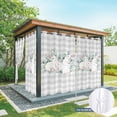 thumbnail image 2 of Outdoor Curtains for Patio Waterproof, Rabbits Easter Grommet Gazebo Curtains Drapes for Porch, Pergola,Backyard,Outside, 2 Privacy Panels 54 x 95 Inch, Spring Green Eucalyptus Leaves Grey Plaid, 2 of 9