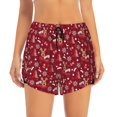 thumbnail image 3 of Uemuo Festive Reindeer Pattern Women's Athletic Shorts High Waisted Running Shorts with Liner Pockets Gym Elastic Workout Shorts-, 3 of 9