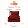 thumbnail image 4 of SGI Bedding King Size Duvet Covers Egyptian Cotton 1000 TC 3 Piece Set Burgundy Pinch, 4 of 8