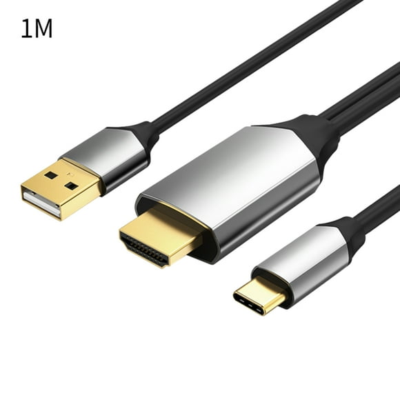 Cable compatible con HDMI Cable de pantalla de teléfono inteligente 4K HD TV Proyección Línea de PVC para tipo C, 1 m Scienceny EL001457-01B