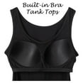 thumbnail image 4 of Qric 2 Pieces Women's Basic Wide Strap Tank Top Round Neck Cami With Built-in Shelf Bra, 4 of 7