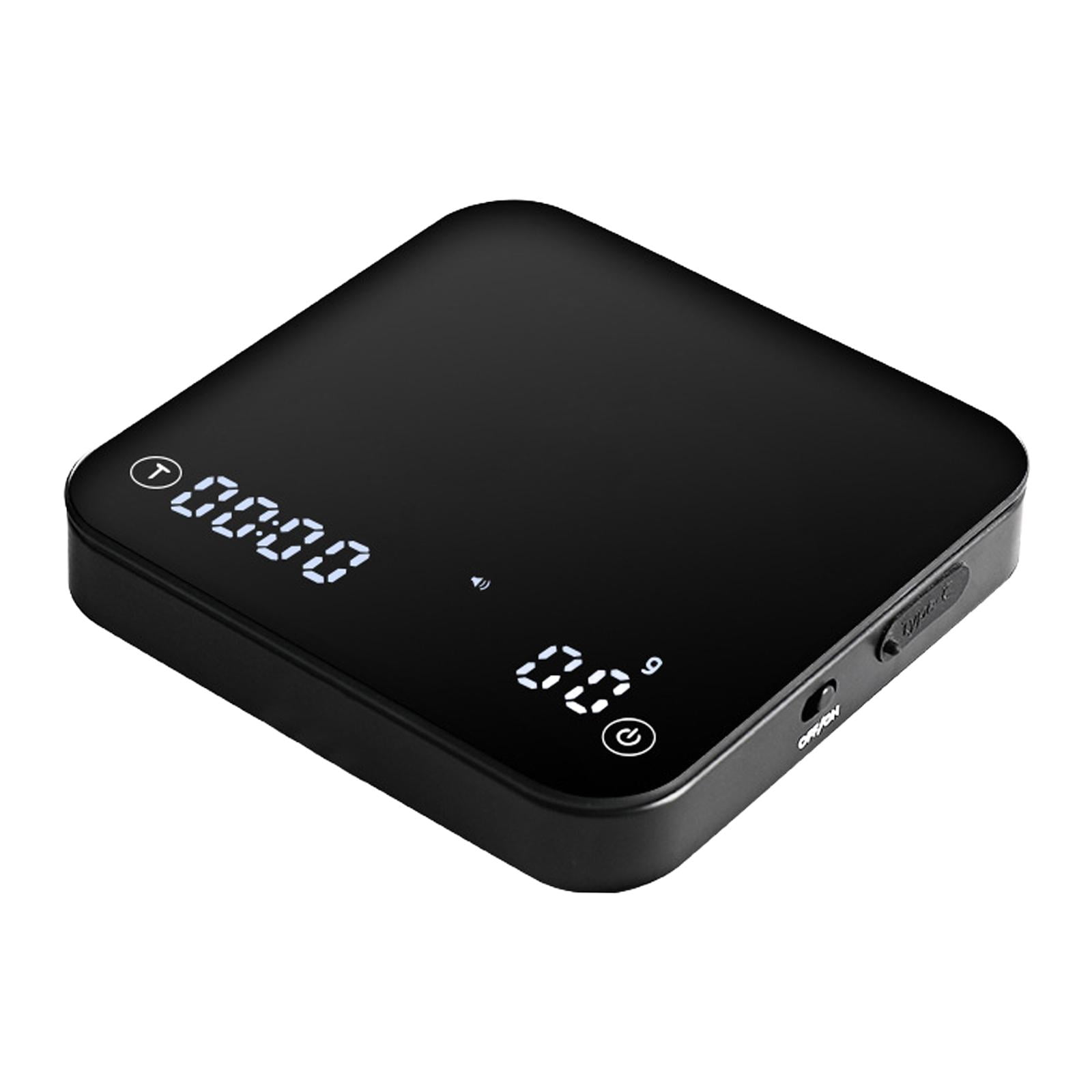 Fiocias Coffee Digital Scale with Timer Precision Professional Rechargeable Kitchen Food Black
