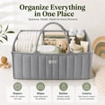 thumbnail image 2 of Byseng Baby Diaper Caddy, Nursery Storage Bin And Car Organizer For Diapers And Baby Wipes (Gray), 2 of 7
