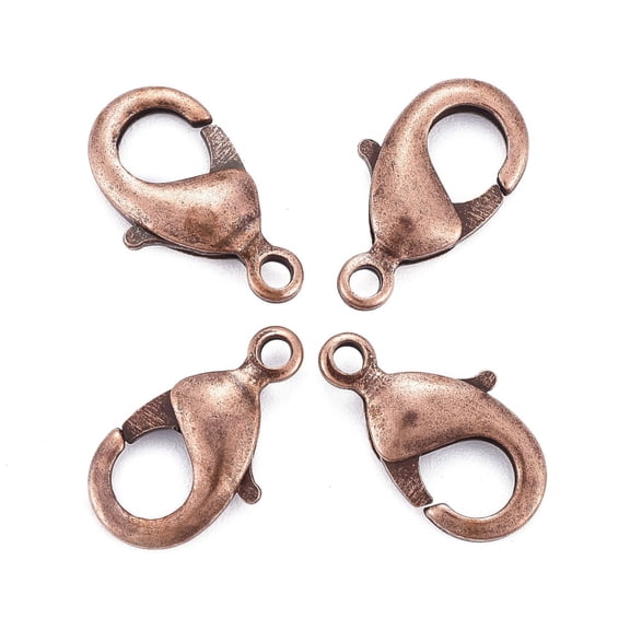 Red Copper Brass Lobster Claw Clasps Parrot Trigger Clasps Nickel Free 15x8x3mm Hole: 2mm