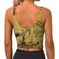 thumbnail image 3 of Haiem Coffee Vintage Pattern Womens Sports Bra - U Neck Padded Low Impact Yoga Bra Workout Crop Top Gym Moisture-Wicking Workout Vest -XX-Large, 3 of 9