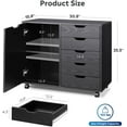 thumbnail image 3 of Devaise Rolling 5 Drawer Storage Cabinet, Black, 3 of 13