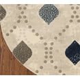 thumbnail image 2 of Radici USA 3797 Iseo Contemporary Bone Geometric Area Rug (7'10" Round), 2 of 3