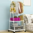 thumbnail image 5 of Lilixerw Coat Rack Freestanding,Hall Tree with 2 Storage Shelves and Hooks,Metal Clothes Rack Stand Organizer for Bedroom,Hallway,Entryway,Office,Living Room, 5 of 6
