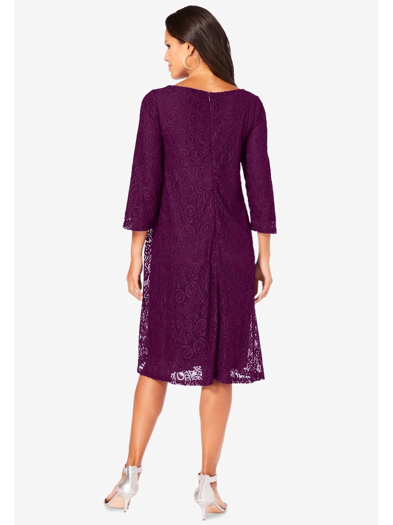 plus size lace swing dress fartey Maxi Dress for Women Bohemian Print V Neck Long Sleeve Plus Size Dress Lace Solid Color Tiered Loose Swing Dress