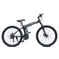 thumbnail image 3 of Ambifirner 26 Inch Folding Mountain Bike, 21 Speed Full Suspension High-Carbon Steel MTB Foldable Bicycle, Dual Disc Brake ,High Carbon Steel Frame for Adults Men Women, 3 of 7