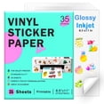 thumbnail image 1 of Papel adhesivo de vinilo imprimible Ruibytree, 35 hojas A4, 1 of 8