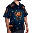 thumbnail image 2 of Cancer Constellation Men's Short Sleeve Button Down Beach Shirts, Casual Printed Summer Unisex Tops, 2 of 6