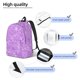 thumbnail image 3 of Disketp Lilac Glittering print Canvas Backpack Lightweight Travel Daypack Student Rucksack Laptop Backpack-Medium, 3 of 5