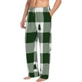 thumbnail image 2 of Balery Green White Lumberjack Plaid print Men's Pajama Pants,Ultra Lightweight Pjs,Lounge Pant-Small, 2 of 9