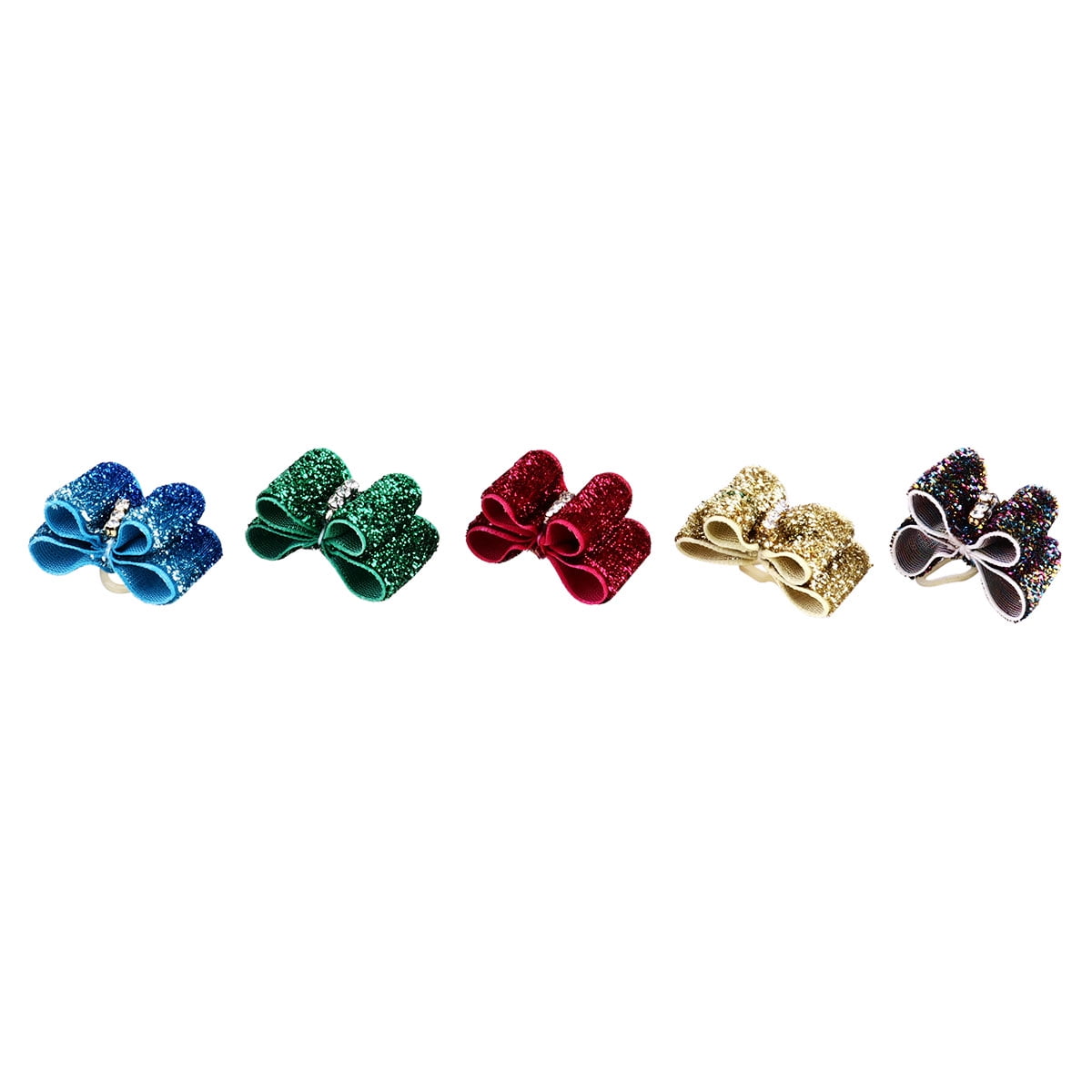 Amosfun 10Pcs Assorted Pet Hair Accessories Bowknot Dog Hair Ties Soft Comfortable for Parties