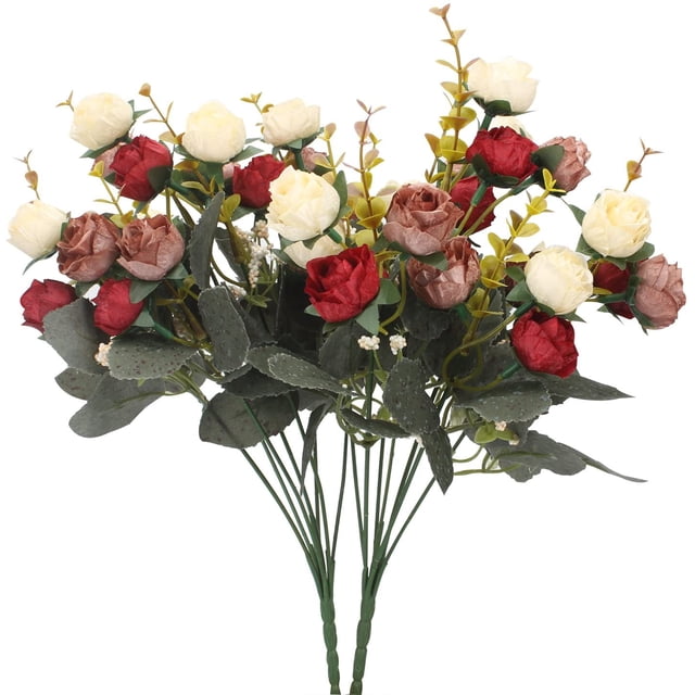 Flores artificiales 21 cabezas ramo Mini rosa boda hogar Oficina decoración fiesta decoraciones Ormromra CZJJ-HQ16-2