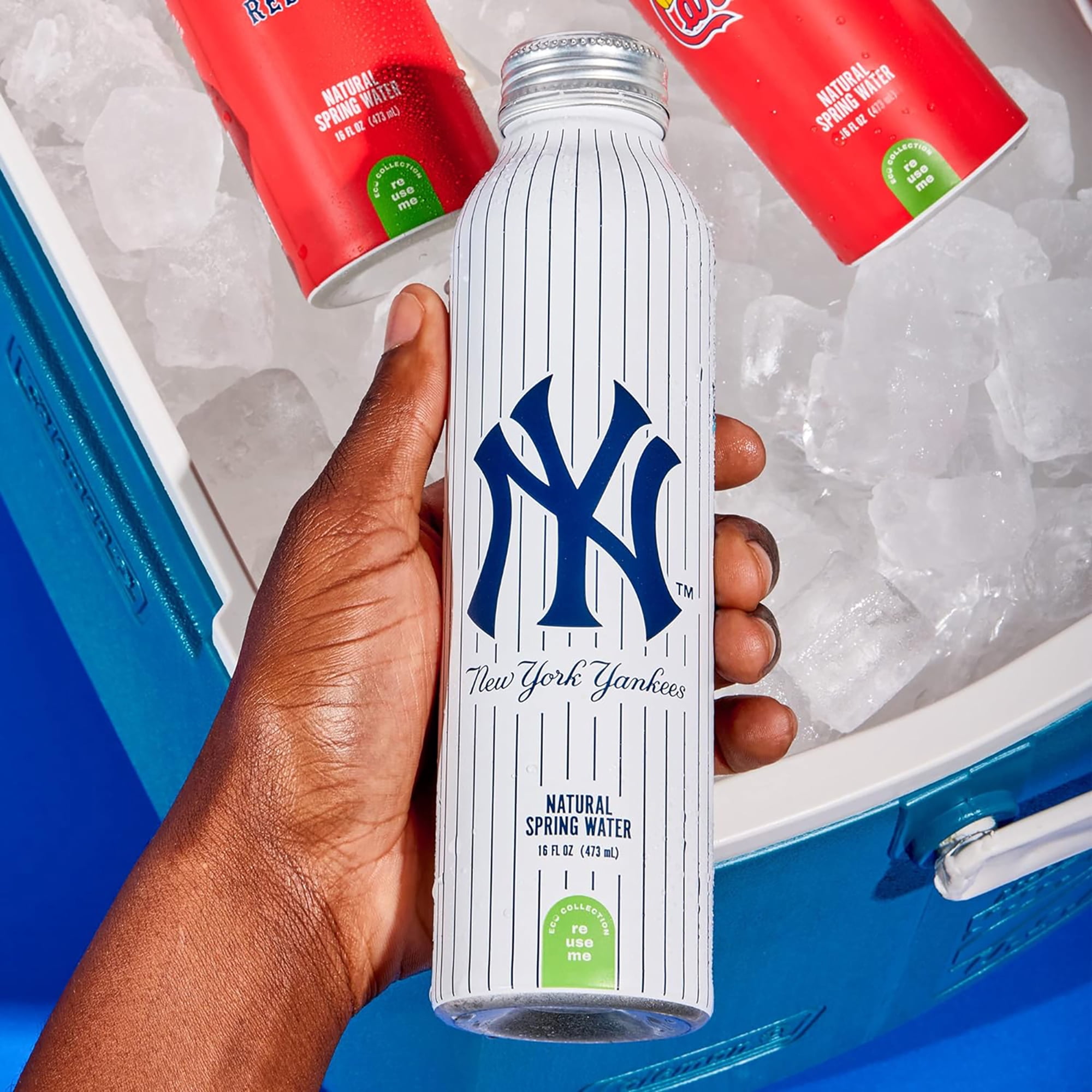 Sports Water Yankees Aluminum Water Bottle, Bottled Water, 12 X 16.9 oz