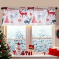 thumbnail image 4 of QIPOPIQ Farmhouse Christmas Valance Kitchen Curtains for Windows, Rustic Plaid Christmas Tree Snowflakes Rod Pocket Window Treatments Short Curtains, 4 of 8