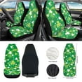 thumbnail image 2 of Xoenoiee St. Patrick's Shamrock Car Front Seat Covers 12Pcs Set with Steering Wheel &Seat Belt Cover Car Trash Can Armrest Cover Air Vent Bag Rear View Mirror Cover Cup Coasters Kychain, 2 of 7