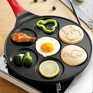 Perfect Small Bake & Serve Double Sided Pan - 4 Decorative Designs for Eggs, French Toast, Omelette, Flip Jack & Crepes Pan - 1pc