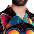 thumbnail image 5 of Retro Cat Men's Short Sleeve Shirts, Casual, Printed, Button Down, Beach Shirt - Spread Collar Tops for Summer Beach Fun, 5 of 6