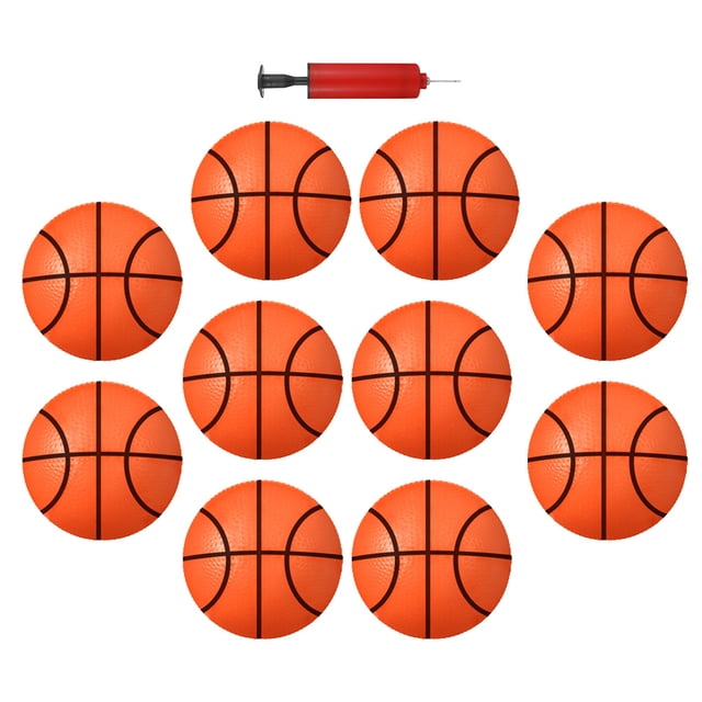 TEHAUX Assorted Color Inflatable Basketball Toys 3.9In for Children Playtime and Parent-Child Interaction 10Pcs 1Set