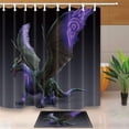 thumbnail image 1 of Cortina de ducha ABPHQTO Fantasy Purple Dragon Monster Game 160x180 cm con Alfombras de baño 40x60 cm, 1 of 1