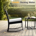 thumbnail image 3 of Homall 3 Pieces Outdoor Rocking Chairs, PE Rattan Chairs with Cushions and Coffee Table Conversation Set, 3 of 7