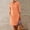 Orange, variant on QUNYINEY Solid Summer Dresses for Women Casual Long Sleeve Shirt Dress with Pockets Crew Neck Cotton Linen Mini Button Dress
