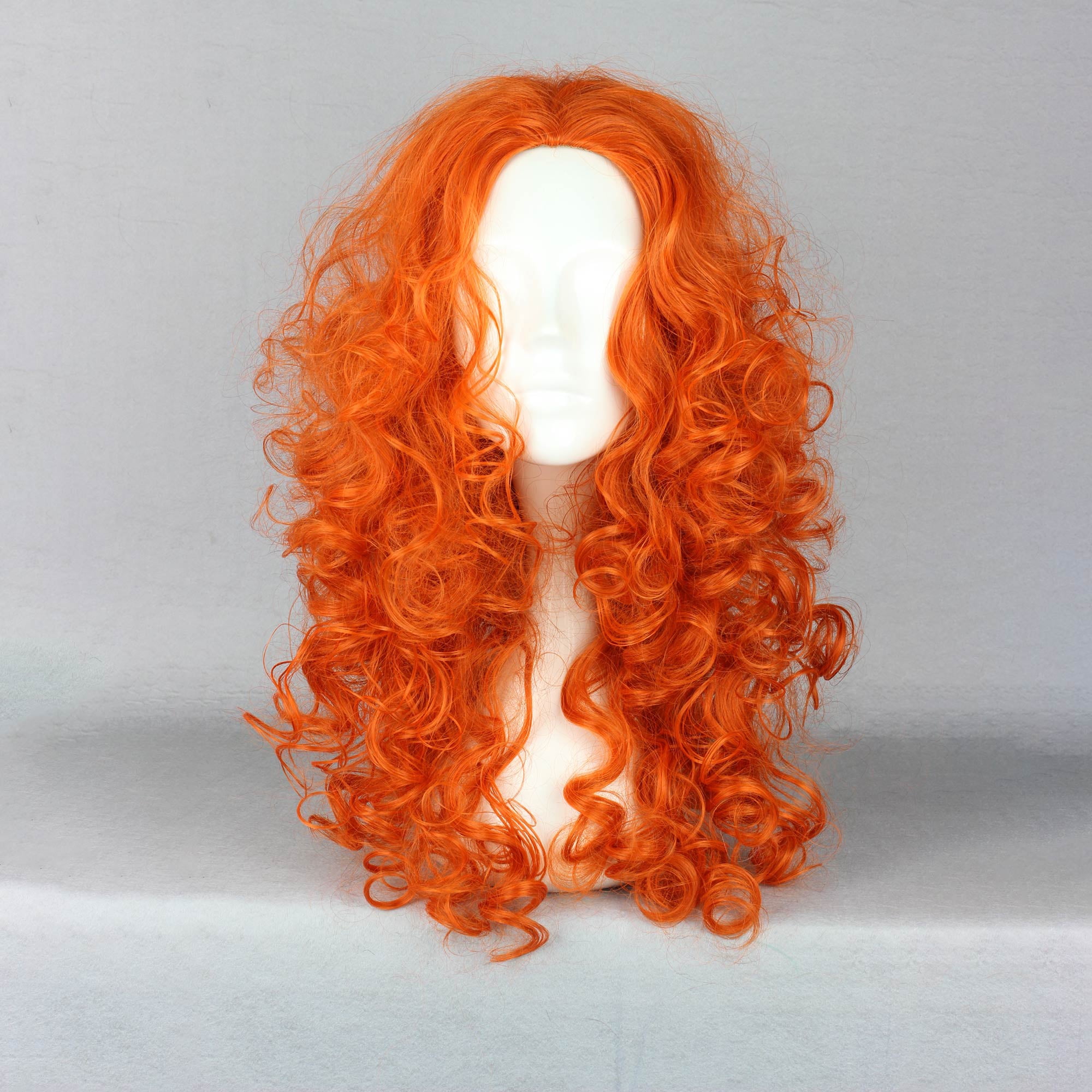 Unique Bargains Christmas Wigs for Women 22" Orange Curly Wig with Wig Cap