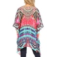 thumbnail image 2 of Sakkas Aymee Women's Caftan Poncho Cover up V neck Top Lace up With Rhinestone - UM232-Multi - One Size Regular, 2 of 5