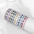 thumbnail image 6 of Juwaliy 18K White Gold Plated Oval Tennis Bracelets for Women,September Birthstone Bracelet Blue Sapphire Jewelry Mom Valentines Mothers Day Gift Idea, 6 of 8