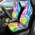 thumbnail image 3 of KUIFORTI Fashion Tie Dye Automobile Seat Cover Sets 4 Pcs, Front Seat Protector Carseat Rear Split Bench Cover Comfortable Universal for Car Truck SUV Easy to Install, 3 of 7