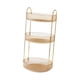 thumbnail image 4 of Soporte para brochas de maquillaje, especiero, organizador portátil giratorio de 3 niveles para el cuidado de la piel, frutero para escritorio, mesa, oro, 4 of 9