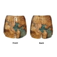 thumbnail image 3 of Gukieu Antique Map Adventure Scene Print Women's Sports Shorts with Drawstring Elastic Waistband for Running, Yoga, Fitness-Medium, 3 of 7
