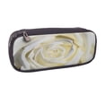 thumbnail image 2 of Lsque White Rose Printed Big Capacity PU Leather Pencil Case Large Pencil Pouch Stationery Pen Bag Pencil Holder for Teen, 2 of 6