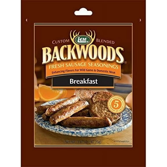 LEM Backwoods Breakfast Fresh Sausage Seasoning, Seasons 5 Pounds of Meat