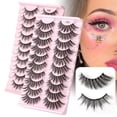 thumbnail image 2 of 3/10 pares de pestañas de visón 3D, tira rusa, pestañas postizas dramáticas, maquillaje de imitación, venta al por mayor, extensión de pestañas postizas, maquillaje hola suerte  unisex, 2 of 2