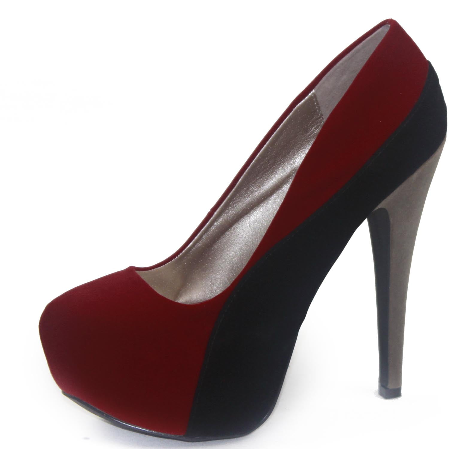 red velvet platform shoes