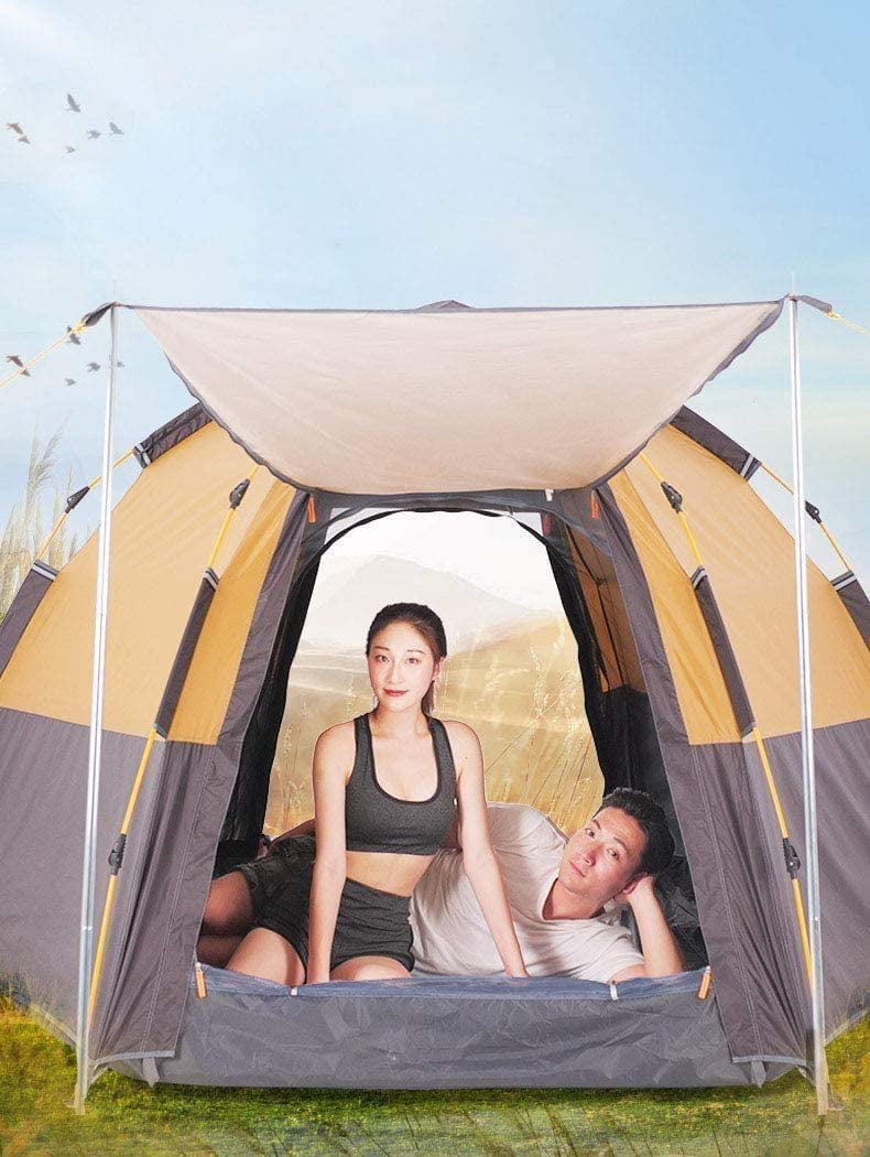 Toogh 3-4 Person Camping Tent 60 Seconds Set Up Tent Waterproof Pop Up  Hexagon Outdoor Sports Tent Camping Sun Shelters, Instant Cabin Tent,  Advanced