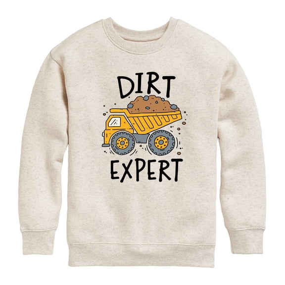 Instant Message - Dirt Expert - Toddler & Youth Crewneck Fleece Sweatshirt