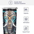 thumbnail image 4 of SKYSONIC Tribal Style Elephant 12 oz Stainless Steel Insulated Mug, Double Vacuum Insulated Travel Mug with Lid and Straw, 4 of 7