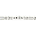 thumbnail image 3 of White Sterling Silver bracelet Figaro chain Flat Pave 20 in 7.25 mm, 3 of 5