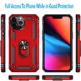 thumbnail image 4 of iPhone 12 Pro Max Case, [NOT FIT iPhone 12 Mini/iPhone 12 Pro] Case, With [Tempered Glass Screen Protector Included], STARSHOP Drop Protection Ring Kickstand Cover- Red, 4 of 7