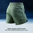 thumbnail image 3 of zeranth Men Summer Shorts Elastic Waist Drawstring Zipper Pockets Running Short Pants Solid Color Wide Leg Quick Drying Sports Travel Shorts, 3 of 7